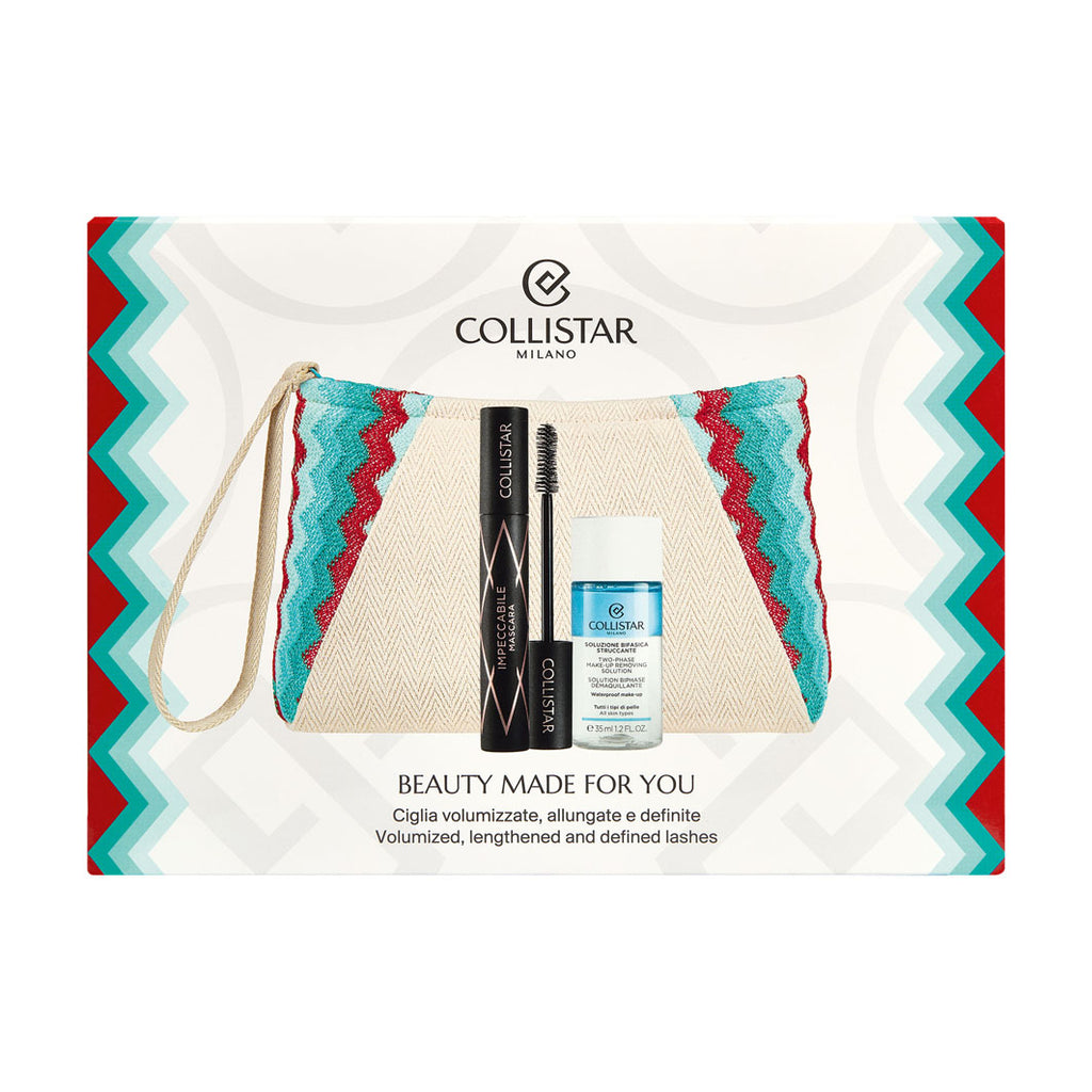 Collistar Set Impeccabile Mascara + Mini Make-Up Removing Micellar Water + Pouch