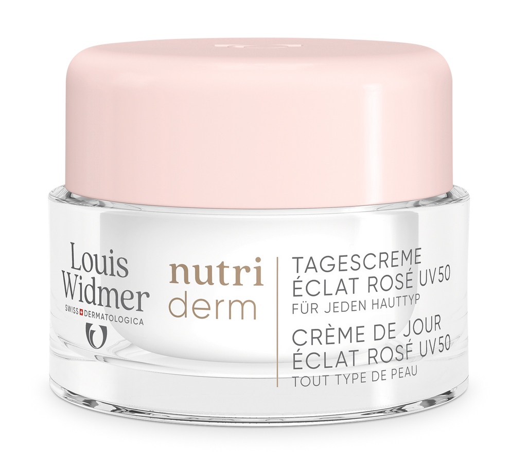 Louis Widmer Nutriderm Dagcrème Éclat Rosé UV50 Licht Geparfumeerd Crème