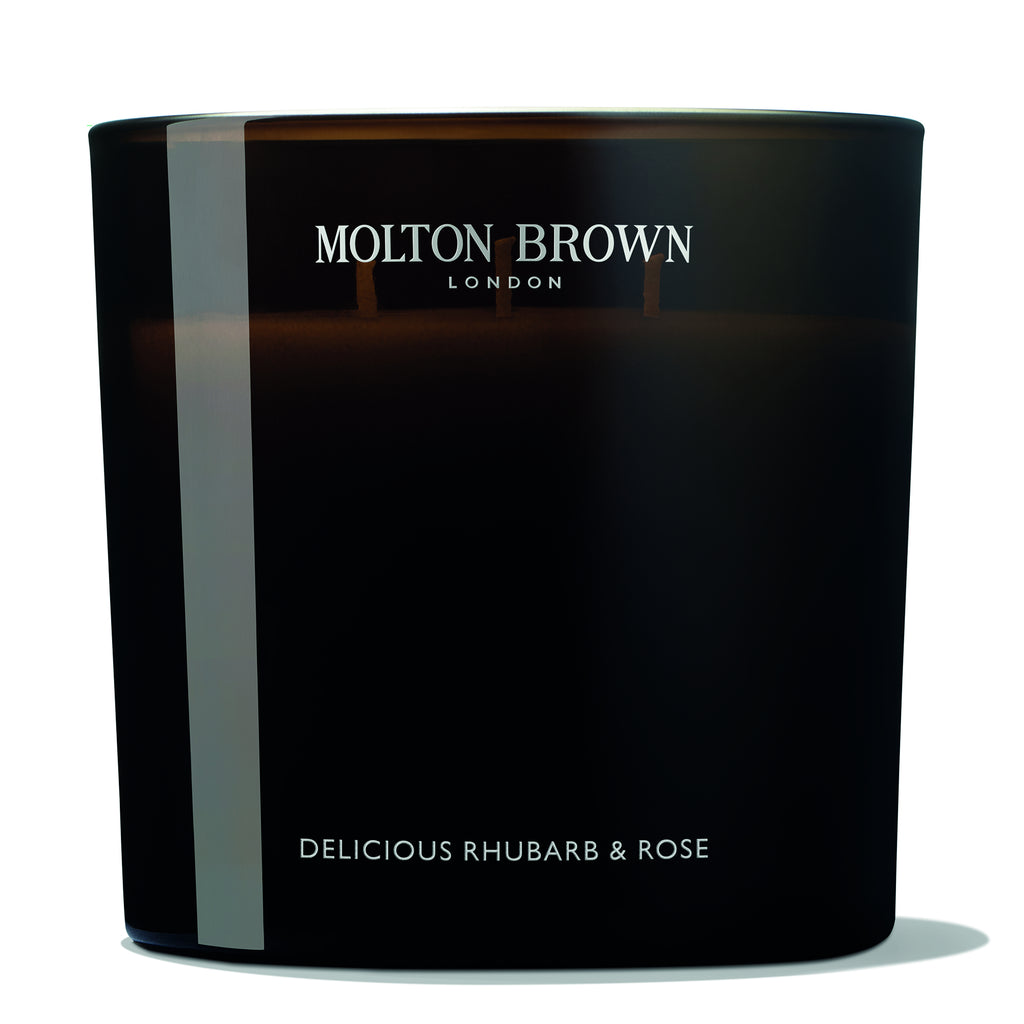 Molton Brown Home Fragrance Delicious Rhubarb & Rose 3 Wick Scented Candle Geurkaars